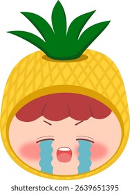 Cute Head a Pineapple Crying