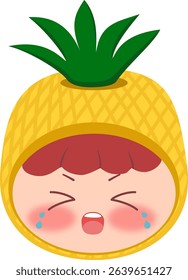 Cute Head a Pineapple Crying