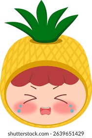Cute Head a Pineapple Crying
