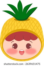 Cute Head a Pineapple Happy