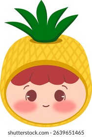 Cute Head a Pineapple Smiling