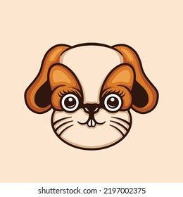 the cute head rabbit illustration