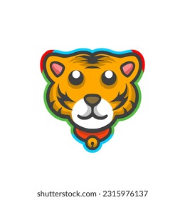 Cute head tiger mascot design