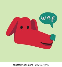 cute head vector dog in flat style hand drawn