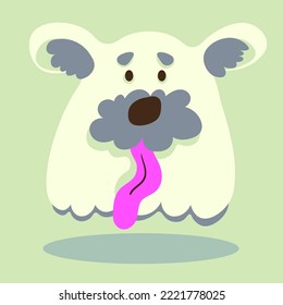 cute head vector dog in flat style hand drawn