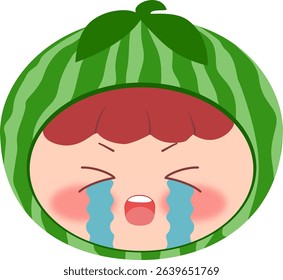 Cute Head a Watermelon Crying