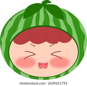 Cute Head a Watermelon Scared