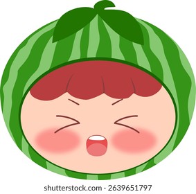 Cute Head a Watermelon Scared