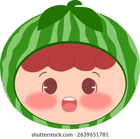 Cute Head a Watermelon Surprised