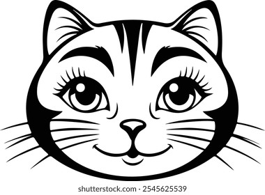 Cute Headt Vector Silhouette Art Illustration