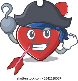 Cute heart and arrow mascot design with a hat