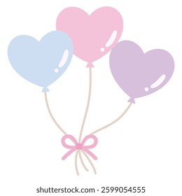 Cute heart balloon vector illustration