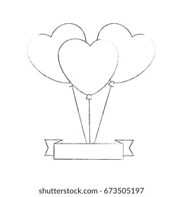 Cute heart balloons