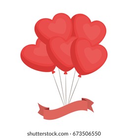 Cute heart balloons