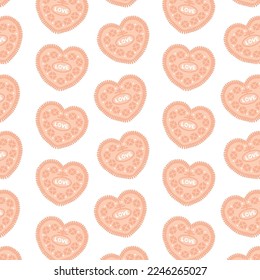 Cute Herz-Keks Muster Valentinstag nahtloses Muster