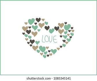 Cute heart card for design.