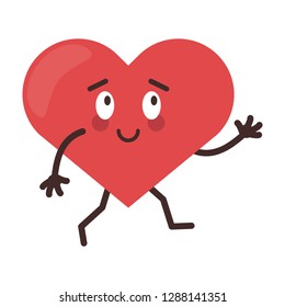 Cute Heart Cartoon Stock Vector (Royalty Free) 1288137736 | Shutterstock