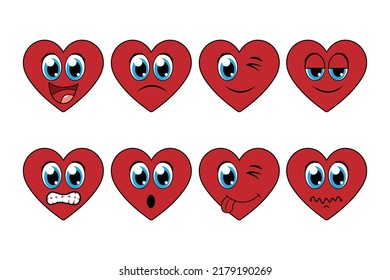 Cute Heart Cartoon Character Design Stock Vector (Royalty Free ...