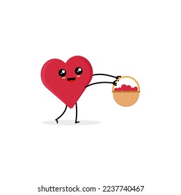 cute heart cartoon vector illustration
