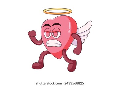 Cute Heart Character Design Illustration