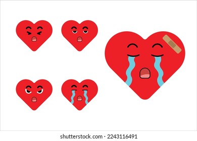 Vector de diseño de caracteres de corazón mate