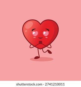 The cute Heart character fall in love.