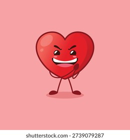 A cute Heart character with a sly face