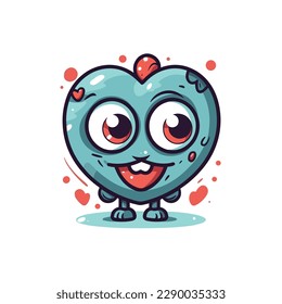 cute heart character vector art. mascot logo design. love illustration cartoon