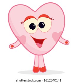 cute heart character vector illustration