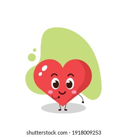 cute heart character.illustration for business, t shirt, sticker, card or poster design.kawaii cartoon illustration.funny vector illustration.