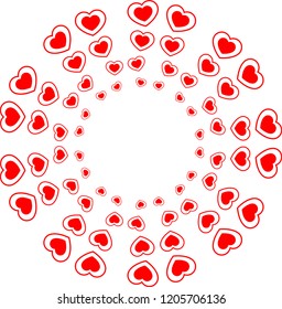 Cute heart circle frame