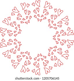 Cute heart circle frame