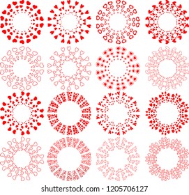 Cute heart circle frame set
