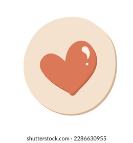 cute heart in circle vector isolated