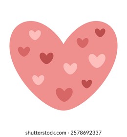 Cute heart clipart. Valentines day clipart. Valentine heart in cartoon flat style. Hand draw vector illustration