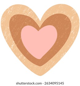 Cute Heart Cookie with Chocolate Filling – Crayon Drawing for Holidays