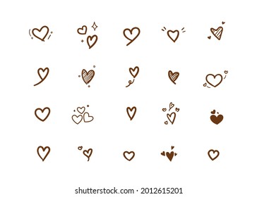Cute Heart doodle hand drawn cartoon art illustration