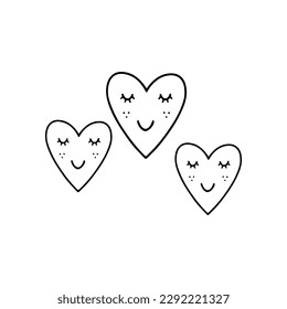 cute heart doodle illustration vector