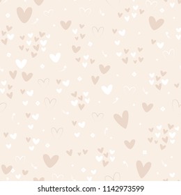 Cute Heart Dots Star Vector Repeat Seamless Pattern for posters, flyers, Valentine's Day, Greetings Cards, marketing, backgrounds, texture, social media