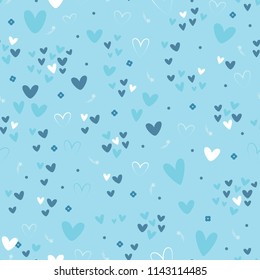 Cute Heart Dots Star Vector Repeat Seamless Pattern for posters, flyers, Valentine's Day, Greetings Cards, marketing, backgrounds, texture, social media