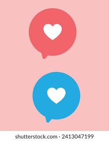 cute heart drawings, heart in speech bubble