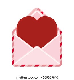 cute heart envelope love message vector illustration eps 10