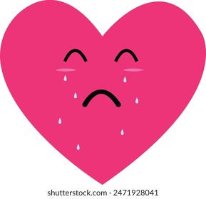 Cute Heart Expression Emoticon Illustration