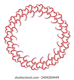 Cute heart frame made from confetti hearts and circles