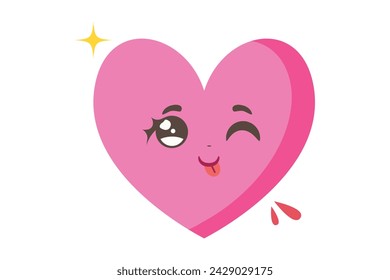 Cute Heart Funny Sticker Design
