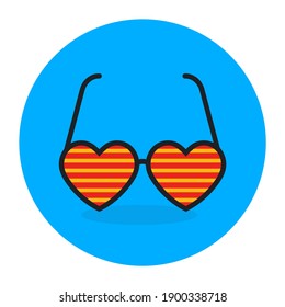 
Cute heart googles best for beach parties, flat rounded icon