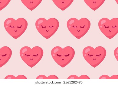 Cute heart. Happy Valentine's day. Vector pattern in flat style.