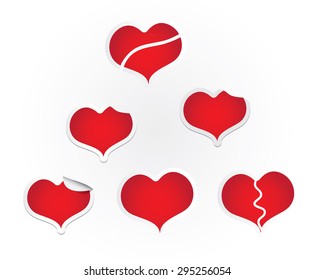 cute heart icon set