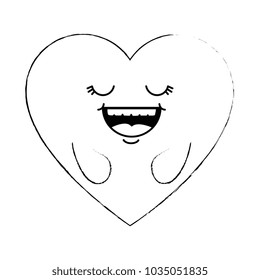 cute heart kawaii character