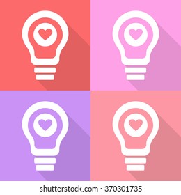 Cute Heart Light Bulb Vector EPS10, Great for any use.